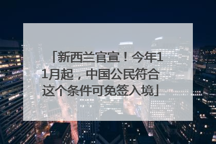 新西兰官宣！今年11月起，中国公民符合这个条件可免签入境